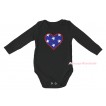 American's Birthday Black Baby Jumpsuit & American Star Heart Print TH579